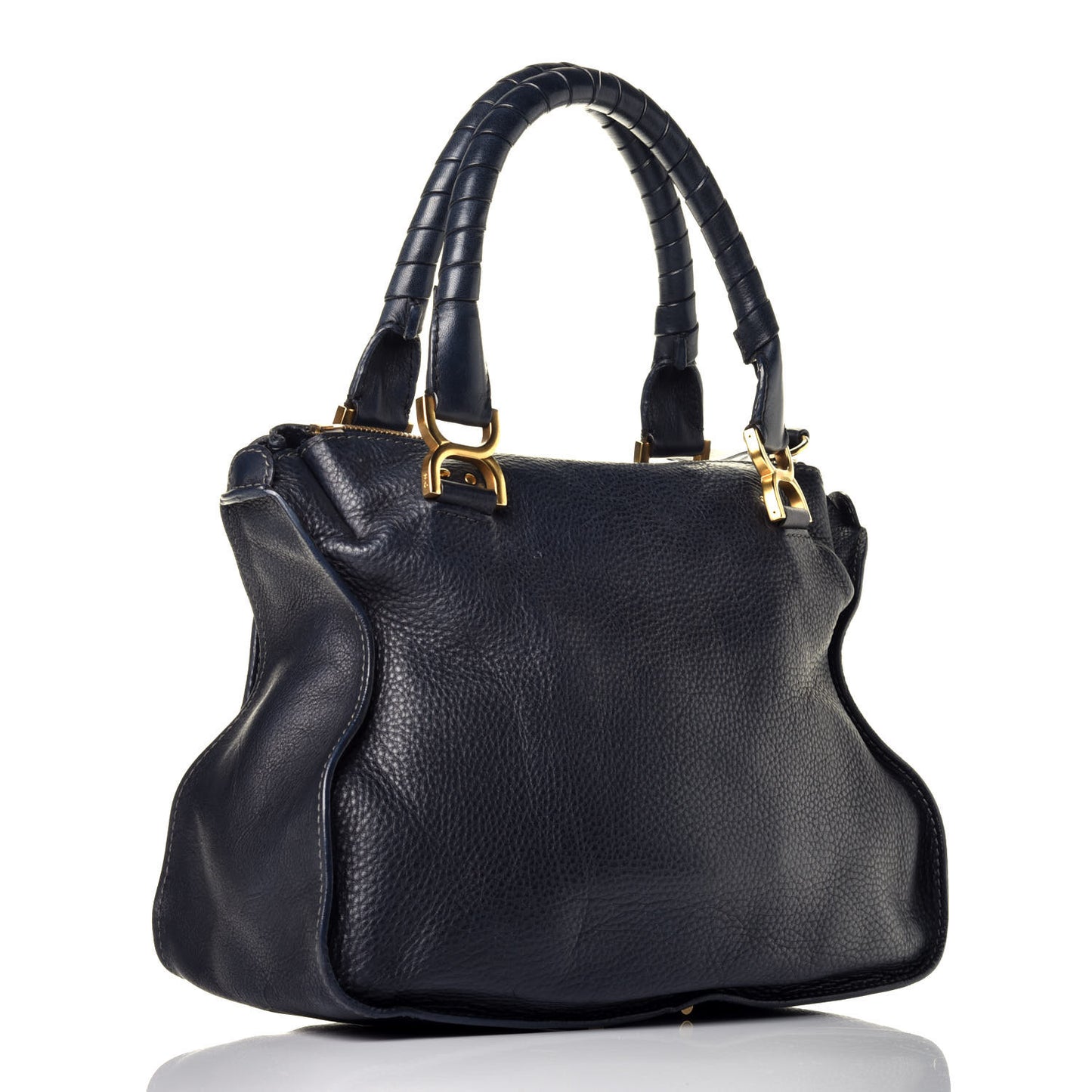 Calfskin Medium Marcie Satchel Navy