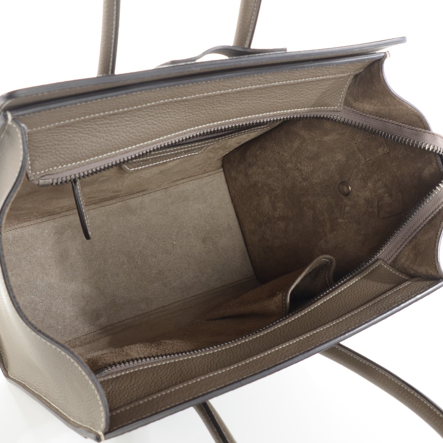 Celine Drummed Calfskin Micro Luggage Souris 7 of 8