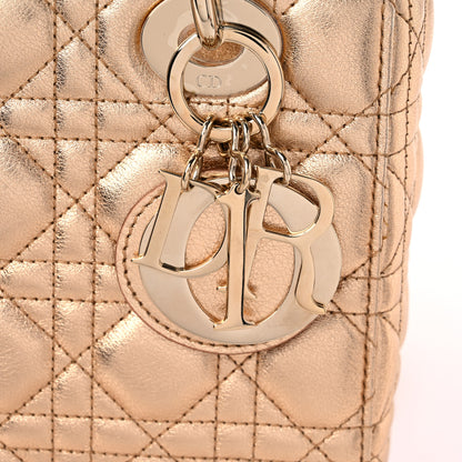 Christian Dior Metallic Calfskin Cannage Small My ABCDior Lady Dior Gold 12 of 14