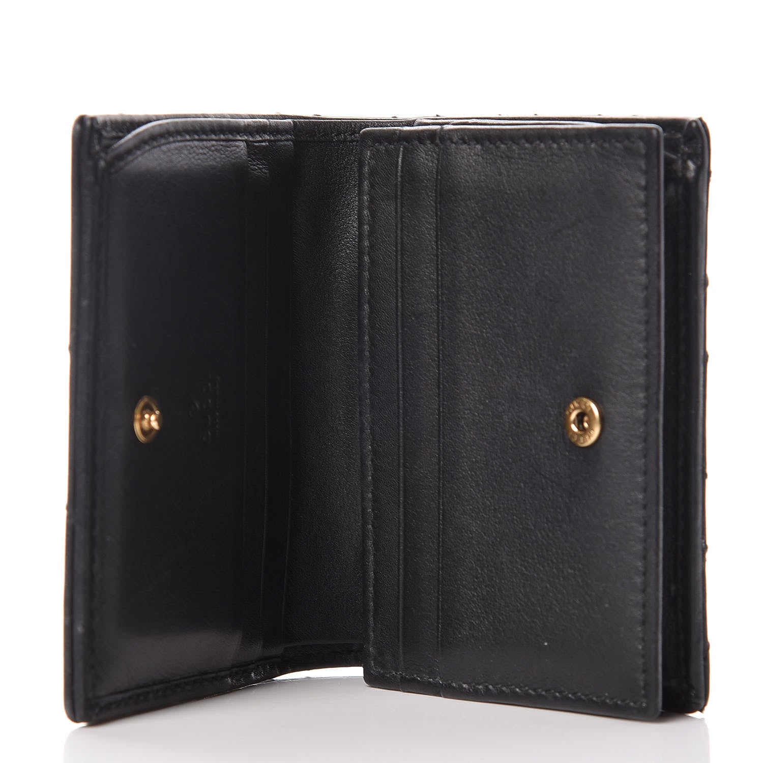 Gucci Calfskin Matelasse GG Marmont Card Case Wallet Black 7 of 10