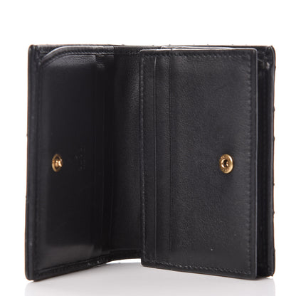 Gucci Calfskin Matelasse GG Marmont Card Case Wallet Black 7 of 10
