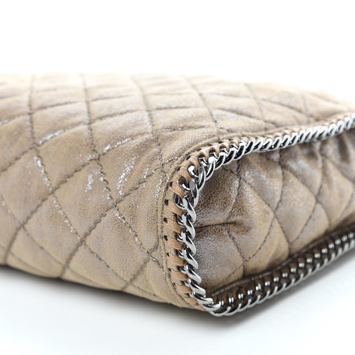 Shaggy Deer Quilted Falabella Tote Taupe