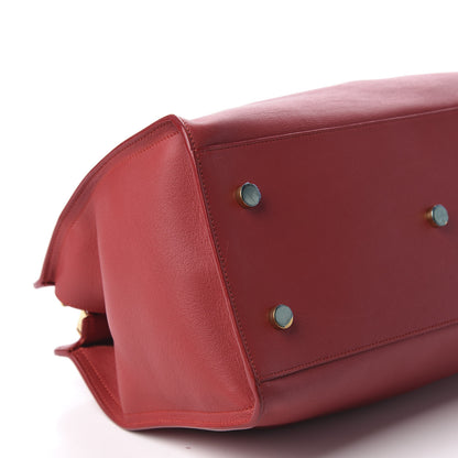 Saint Laurent Smooth Calfskin Small Monogram Cabas New Red 7 of 10