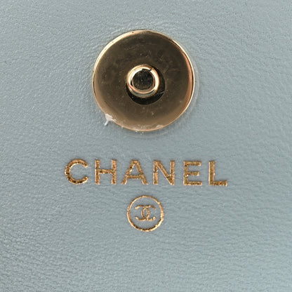 Chanel Lambskin Quilted Pearl Chain Belt Bag Light Blue 6 of 12