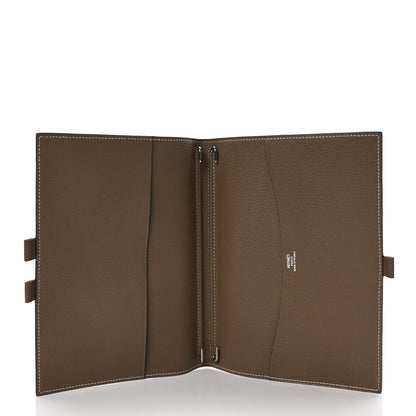Hermes Chevre Mysore Globe Trotter Agenda Cover PM Etoupe 5 of 7