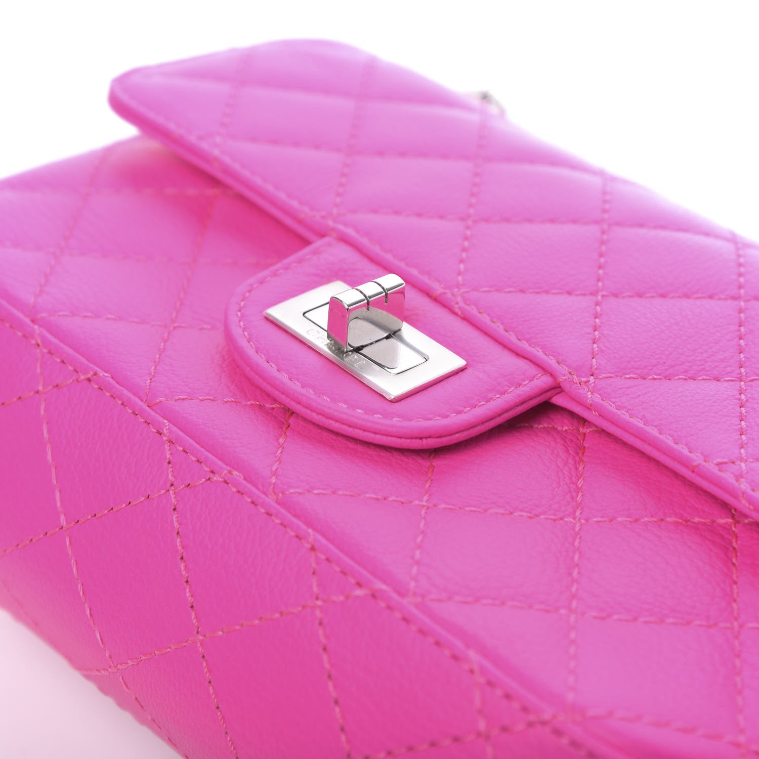 Chanel Goatskin Quilted 2.55 Reissue Mini Flap Fluorescent Pink 10 of 12
