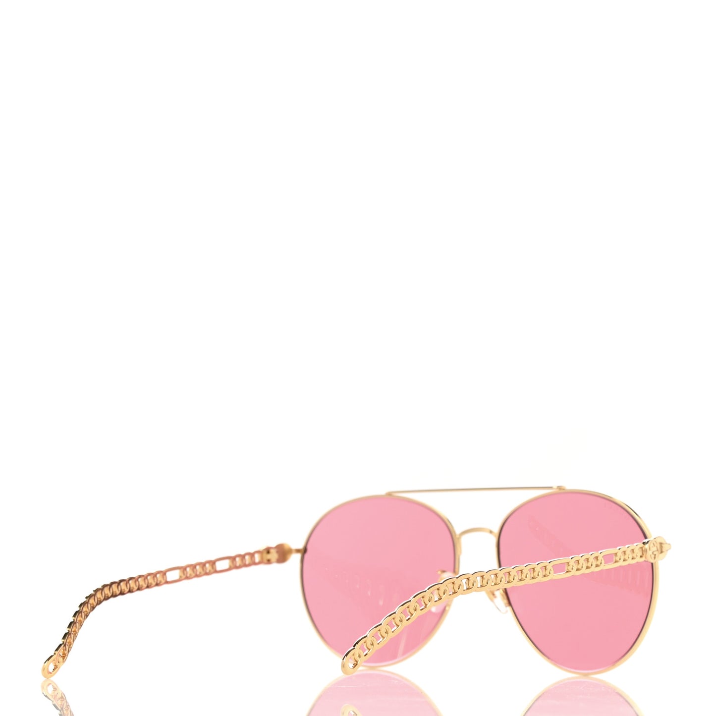 Aviator Charm Chain GG0725S Sunglasses Gold Pink