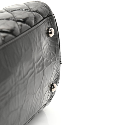 Chanel Glazed Calfskin Quilted Large Just Mademoiselle Bowling Bag Black 16 of 19