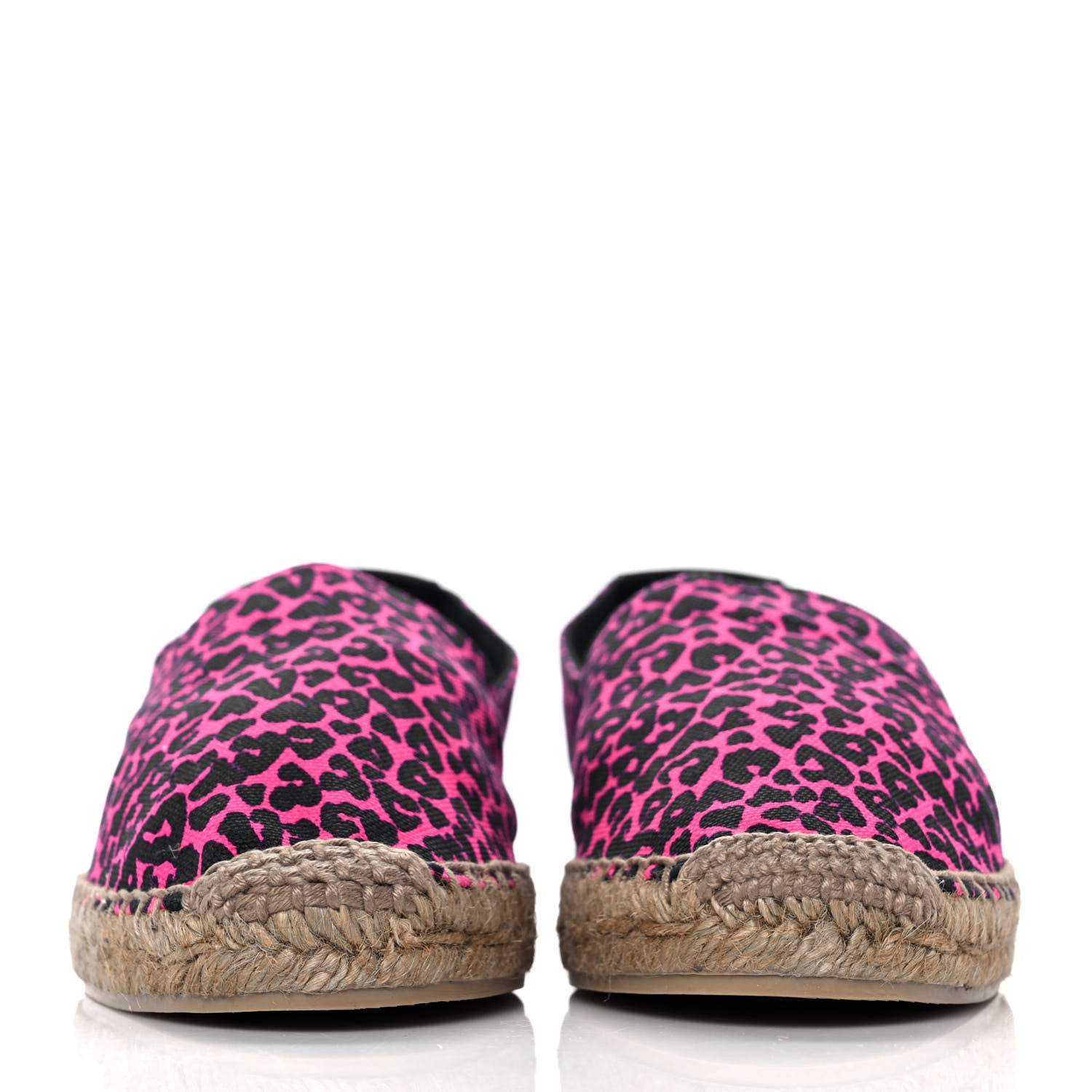 Saint Laurent Canvas Leopard Print Espadrilles 41 Fushia Black 2 of 9