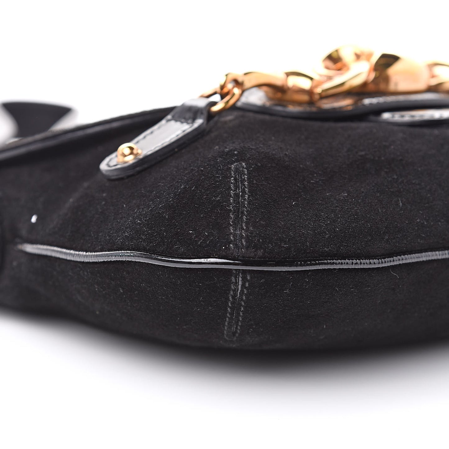 Suede Wave Flap Bag Black