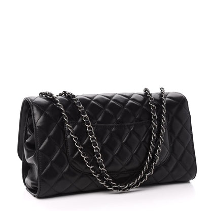 Chanel Lambskin Quilted Jumbo Grocery By Chanel Drawstring Shopping Bag Black 5 of 13