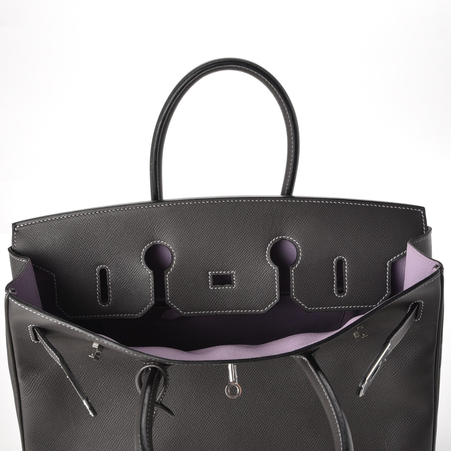 Hermes Epsom Horseshoe Birkin 35 Etain Lilac 17 of 27