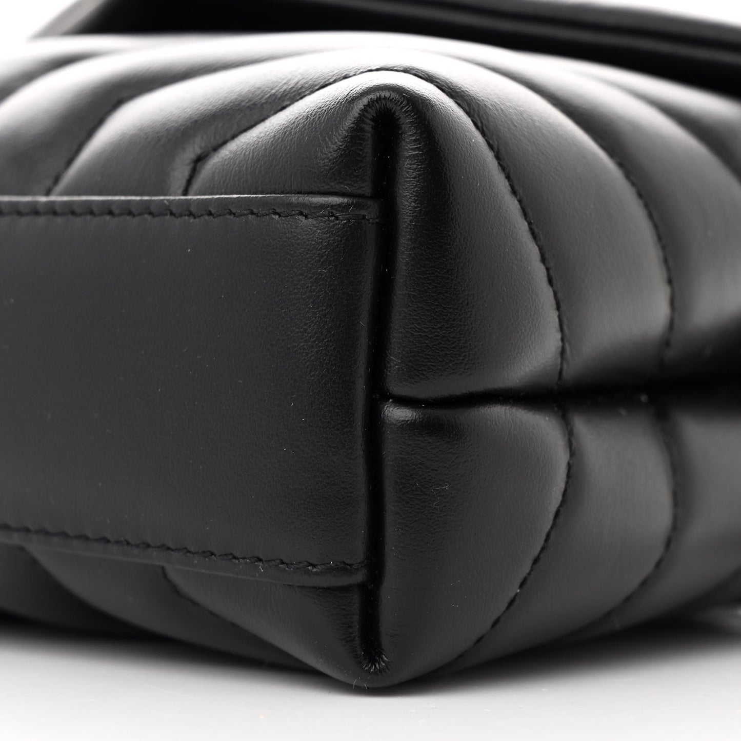 Calfskin Y Quilted Monogram Monochrome Toy Loulou Crossbody Bag Black