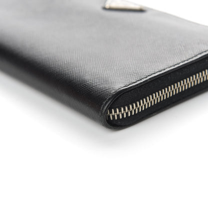 Prada Saffiano Zip Around Wallet Black 8 of 8