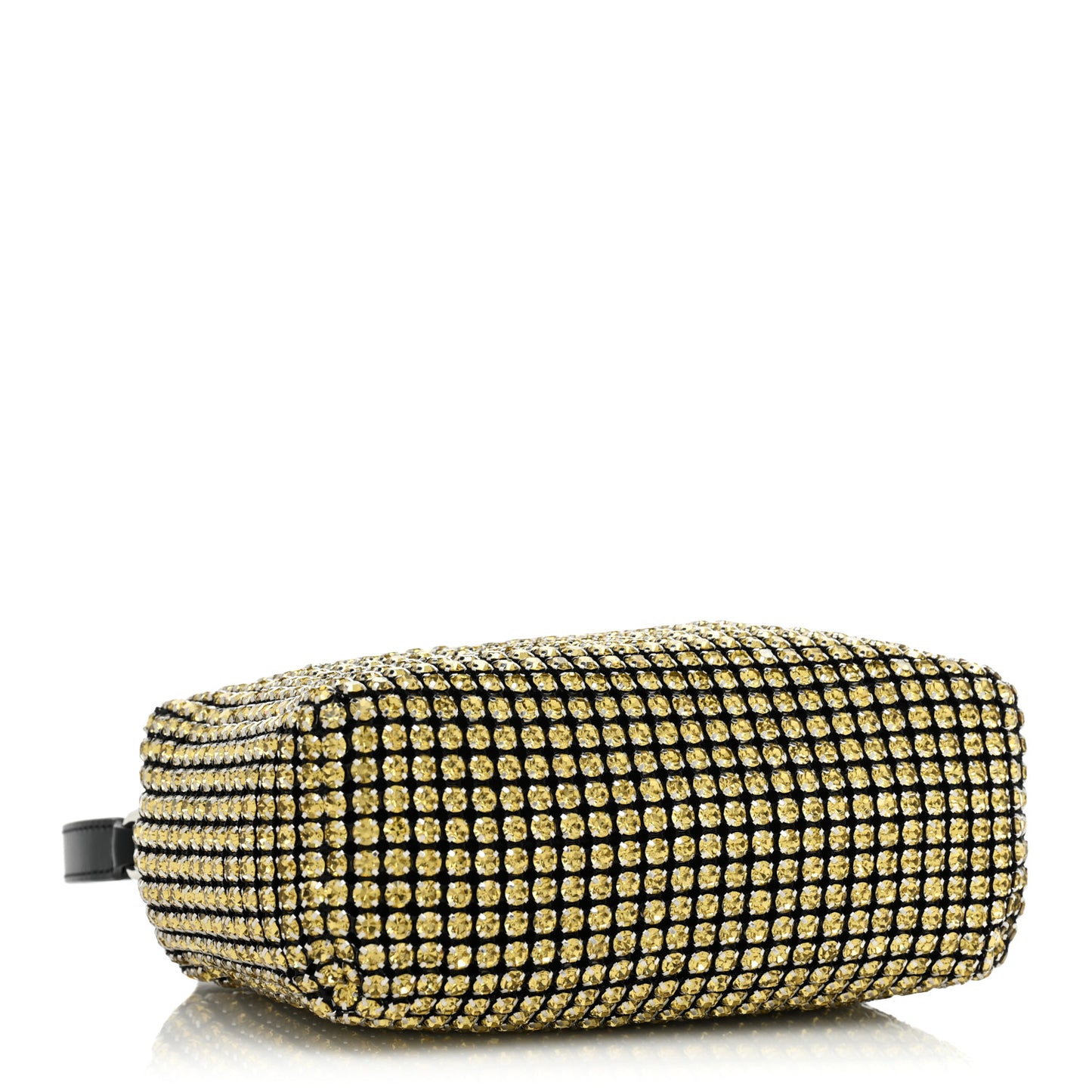 Mesh Crystal Rhinestone Mini Heiress Pouch Porcelain