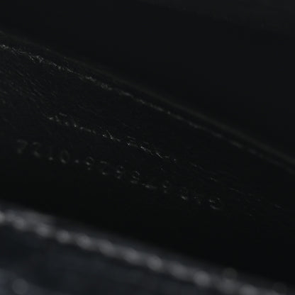 Saint Laurent Shiny Calfskin Crocodile Embossed Small Manhattan Baguette Black 7 of 10