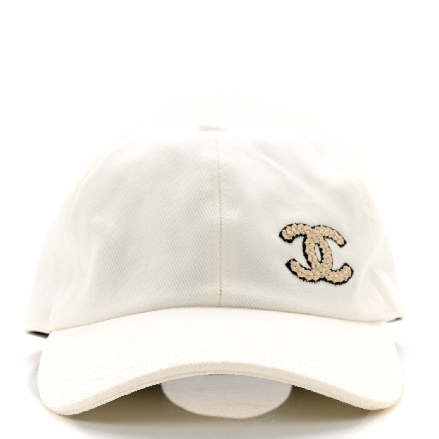 Chanel Cotton Sequin CC Cap Hat Ivory 3 of 8