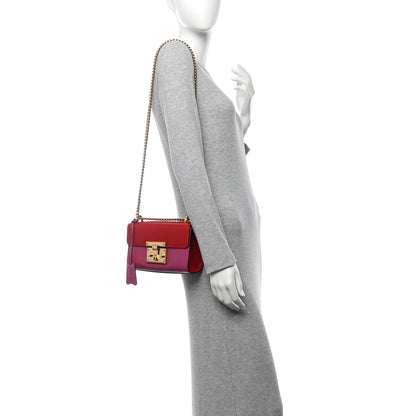 Gucci Calfskin Small Padlock Shoulder Bag New Rosette Hibiscus Red 2 of 14