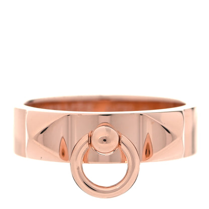 Hermes 18K Rose Gold PM Collier De Chien Ring 50 5.5 1 of 5