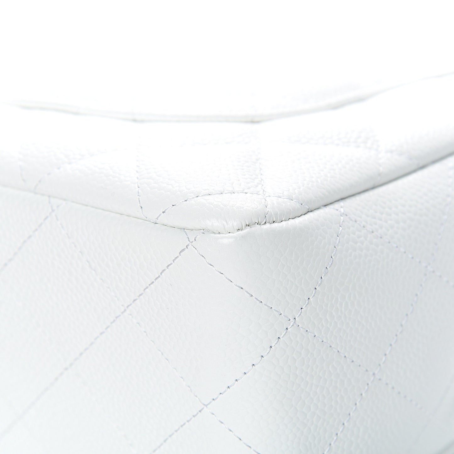 Caviar Quilted Jumbo Single Flap White