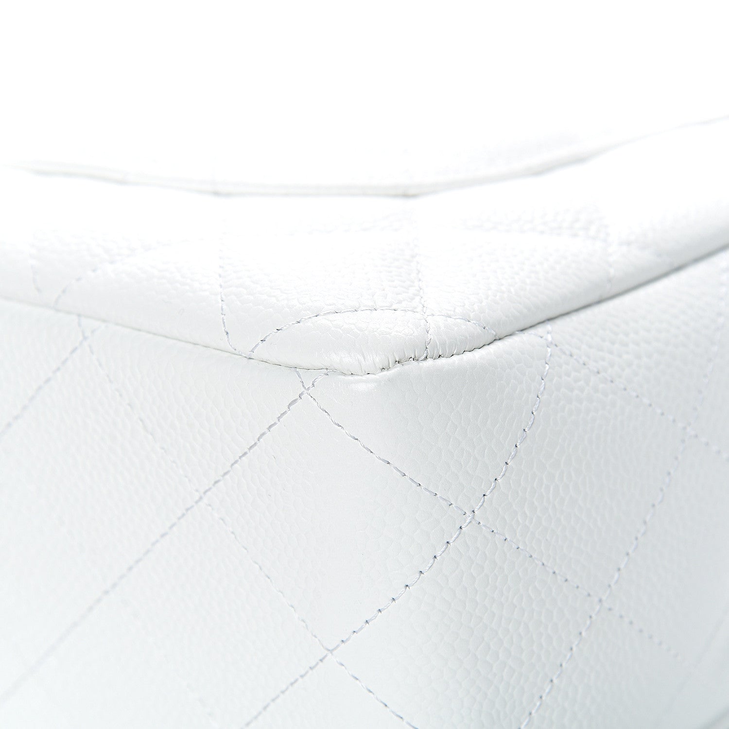Chanel Caviar Quilted Jumbo Single Flap White 10 of 12