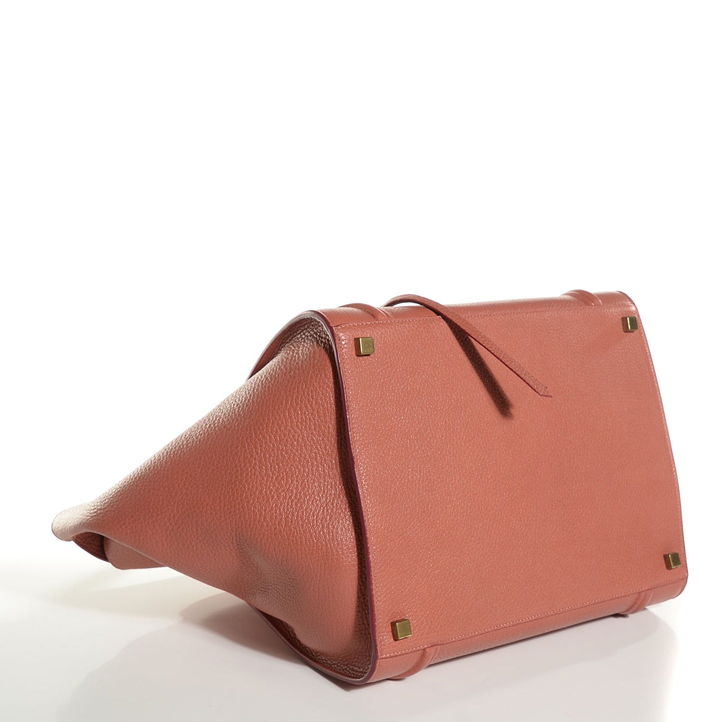 Shiny Grained Calfskin Medium Phantom Luggage Terracotta