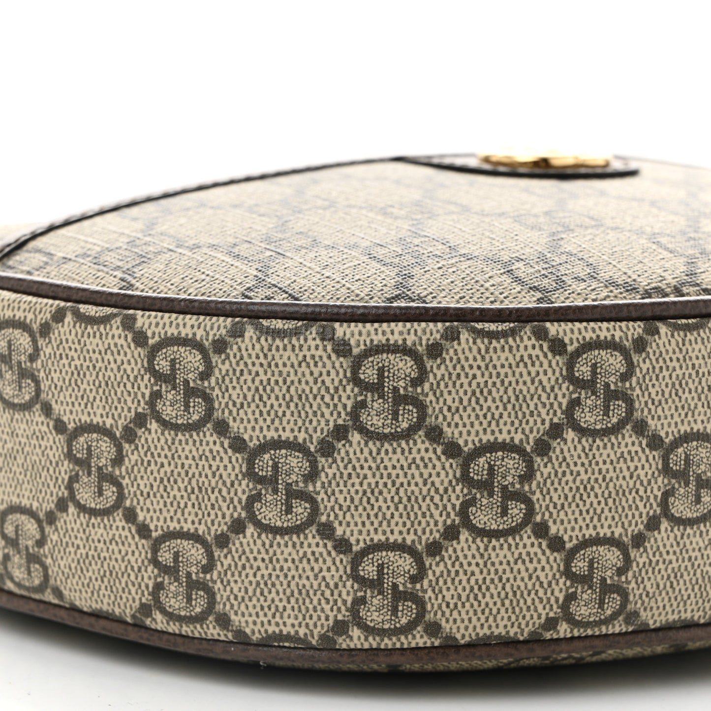 GG Supreme Monogram Textured Dollar Calfskin Small Ophidia Shoulder Bag Beige Ebony New Acero
