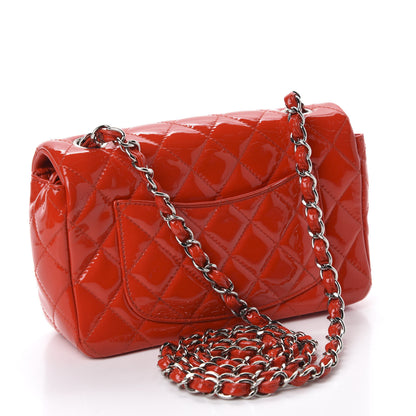 Chanel Patent Calfskin Quilted Mini Rectangular Flap Red 3 of 10