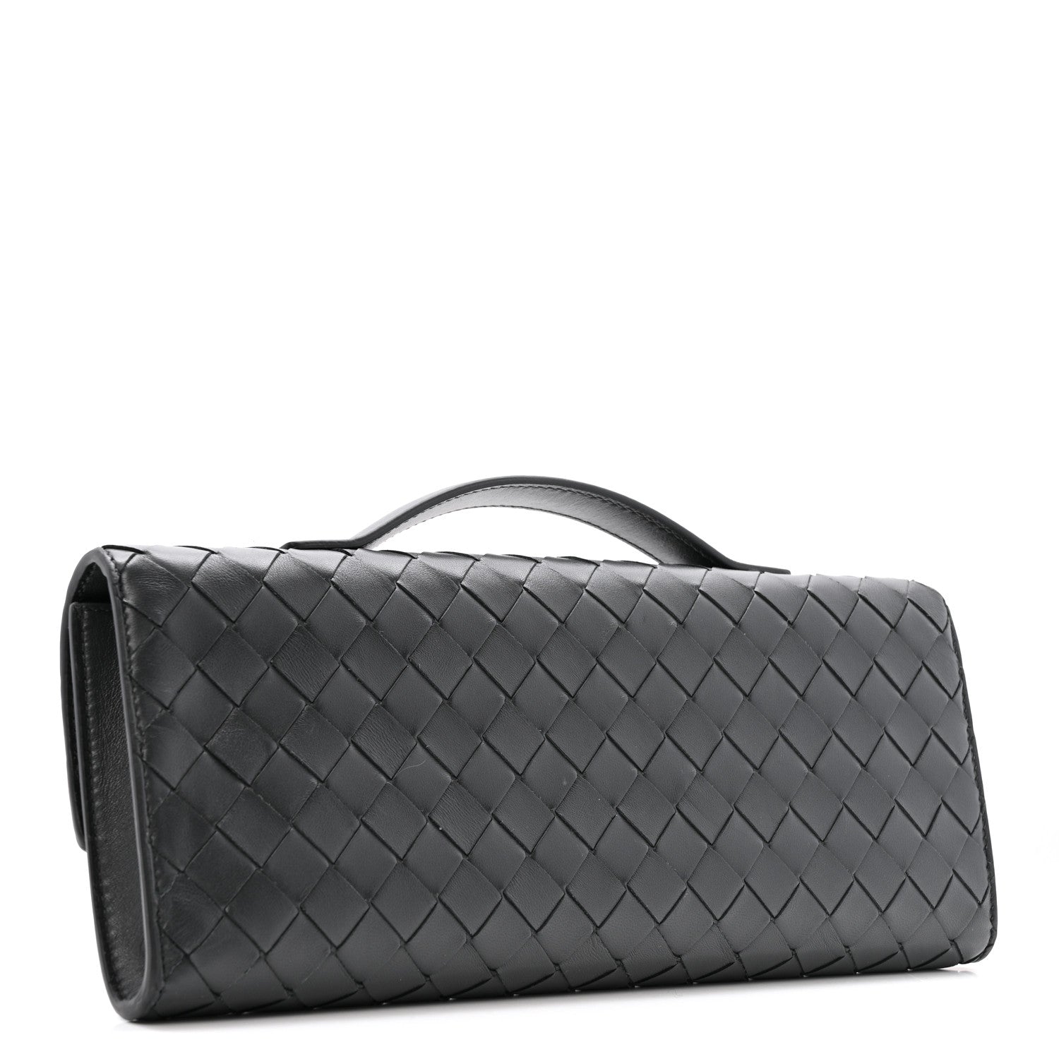 Bottega Veneta Nappa Intrecciato Enamel Long Andiamo Top Handle Daisy Clutch Ardoise 3 of 9