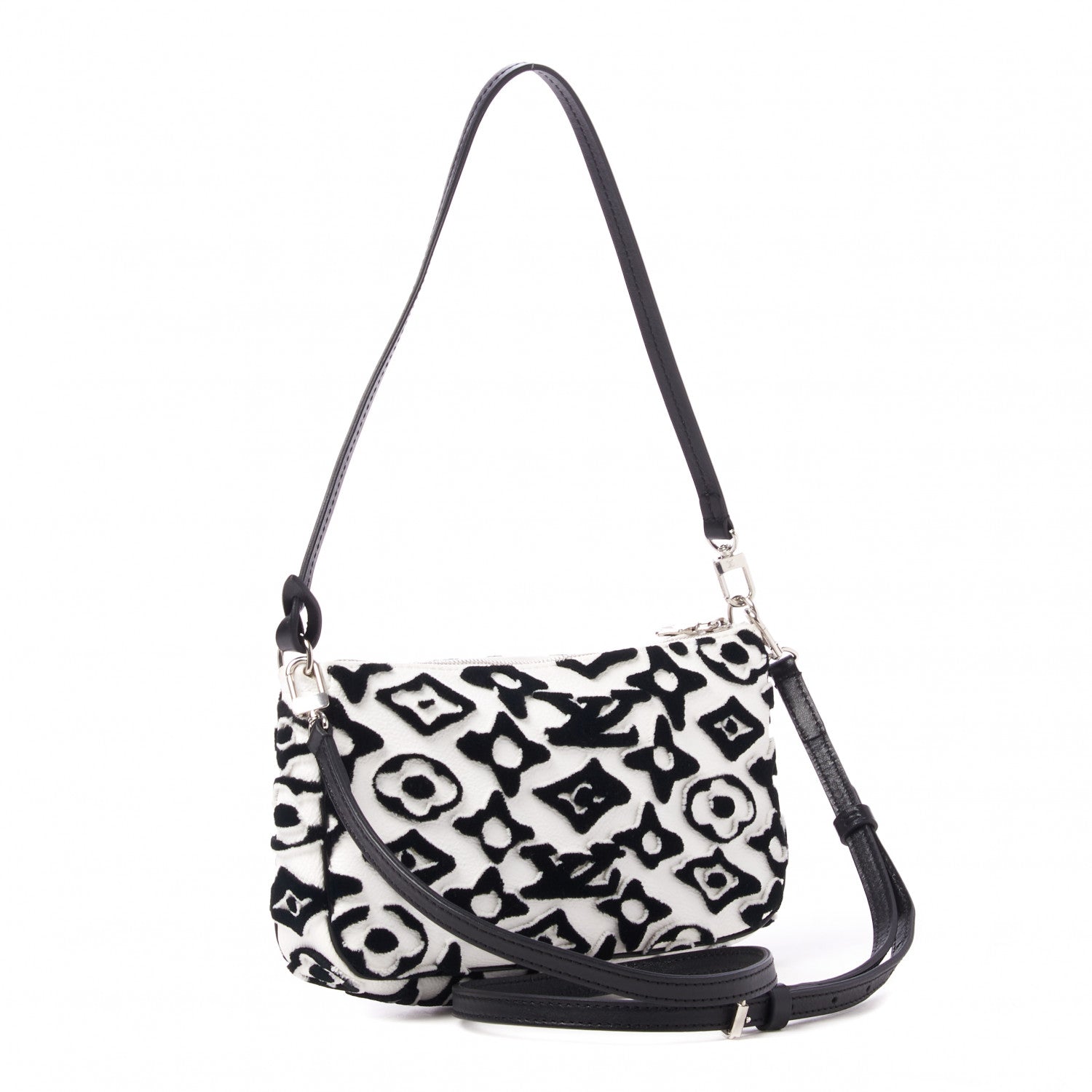 Louis Vuitton X UF Tufted Monogram Pochette Accessories White Black 3 of 9