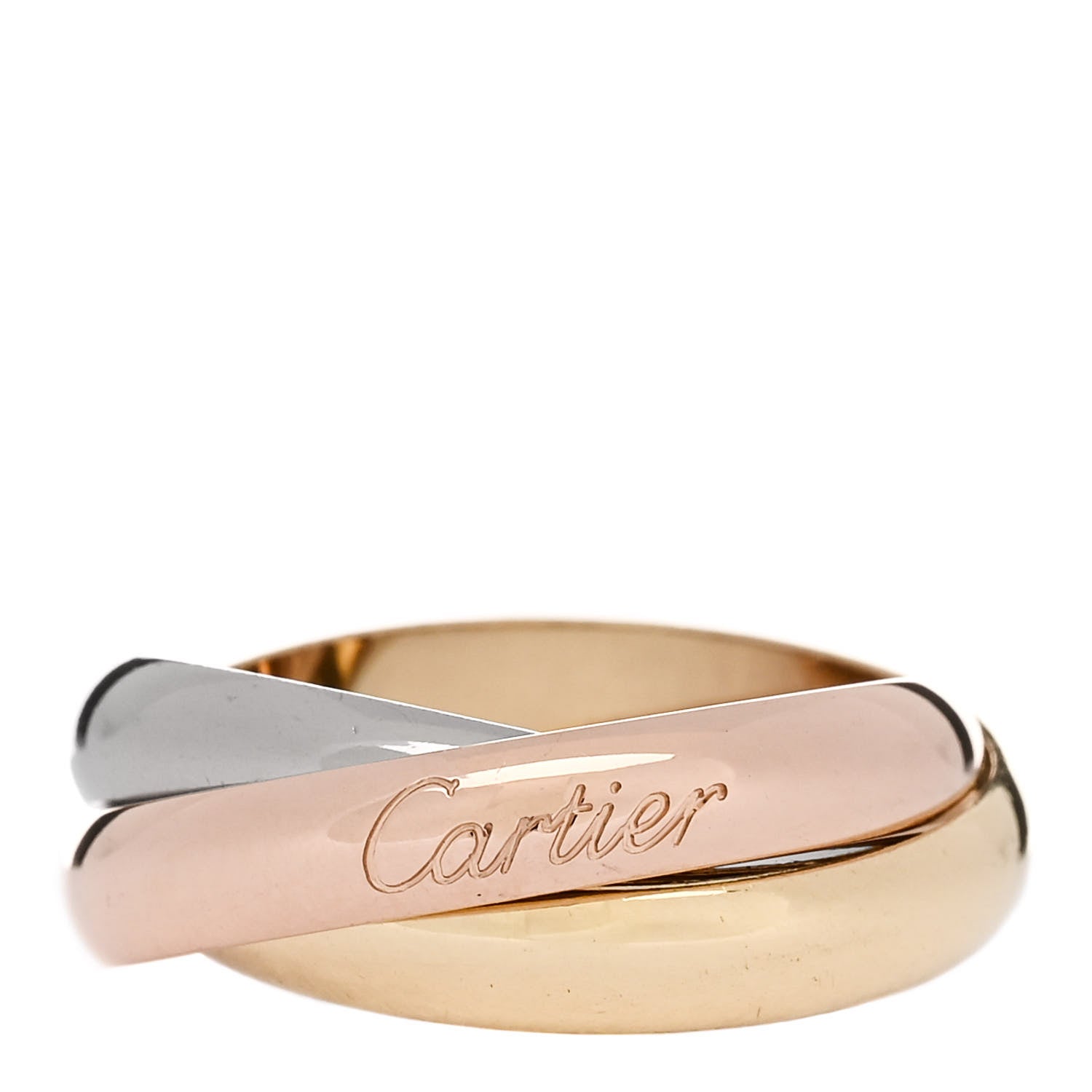 Cartier 18K Pink Yellow White Gold Classic Trinity Ring 53 6.25 1 of 6