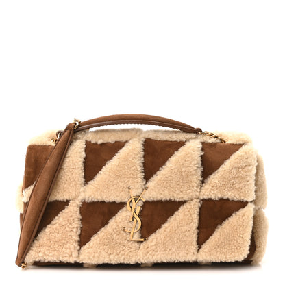 Saint Laurent Suede Shearling Patchwork Monogram Medium Jamie Brown Beige 1 of 10