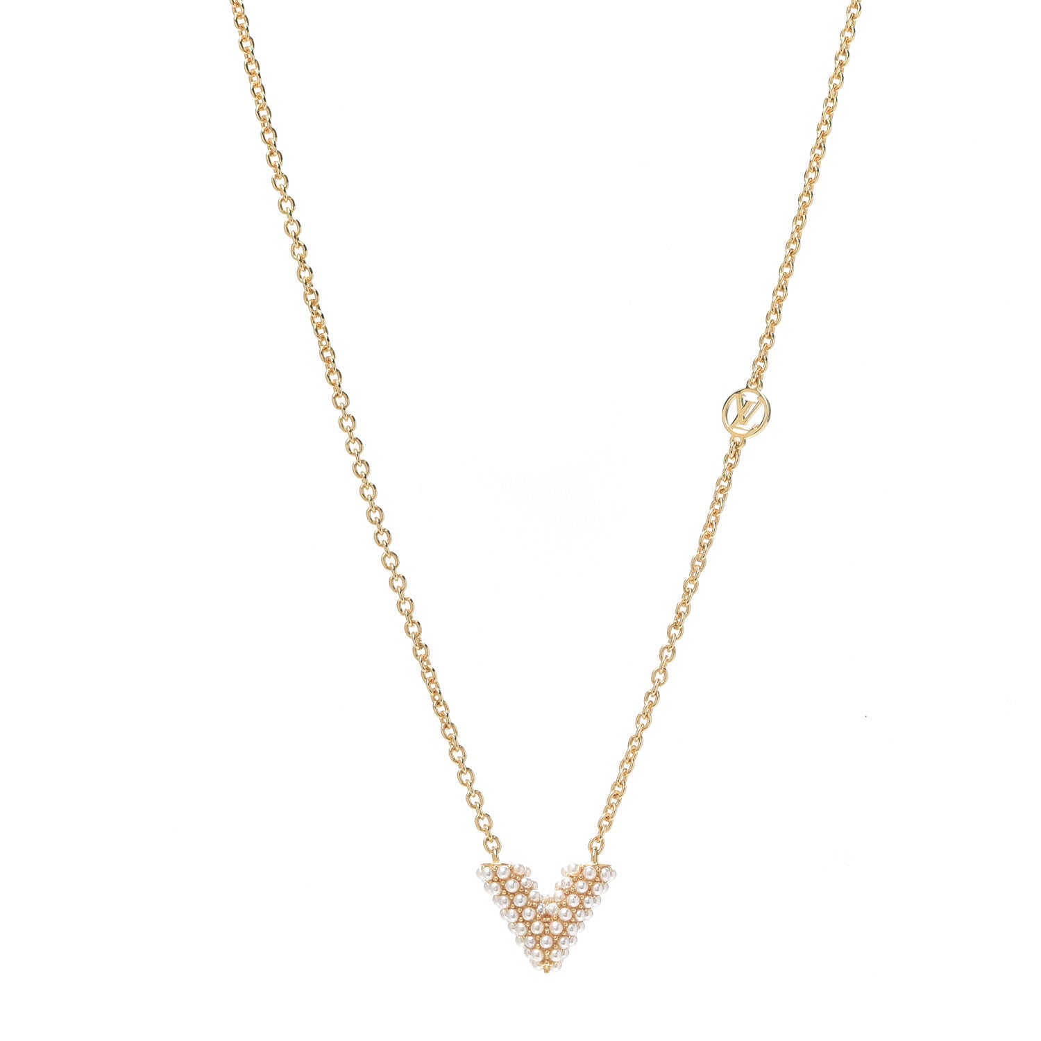 Louis Vuitton Essential V Perle Necklace Gold 1 of 4