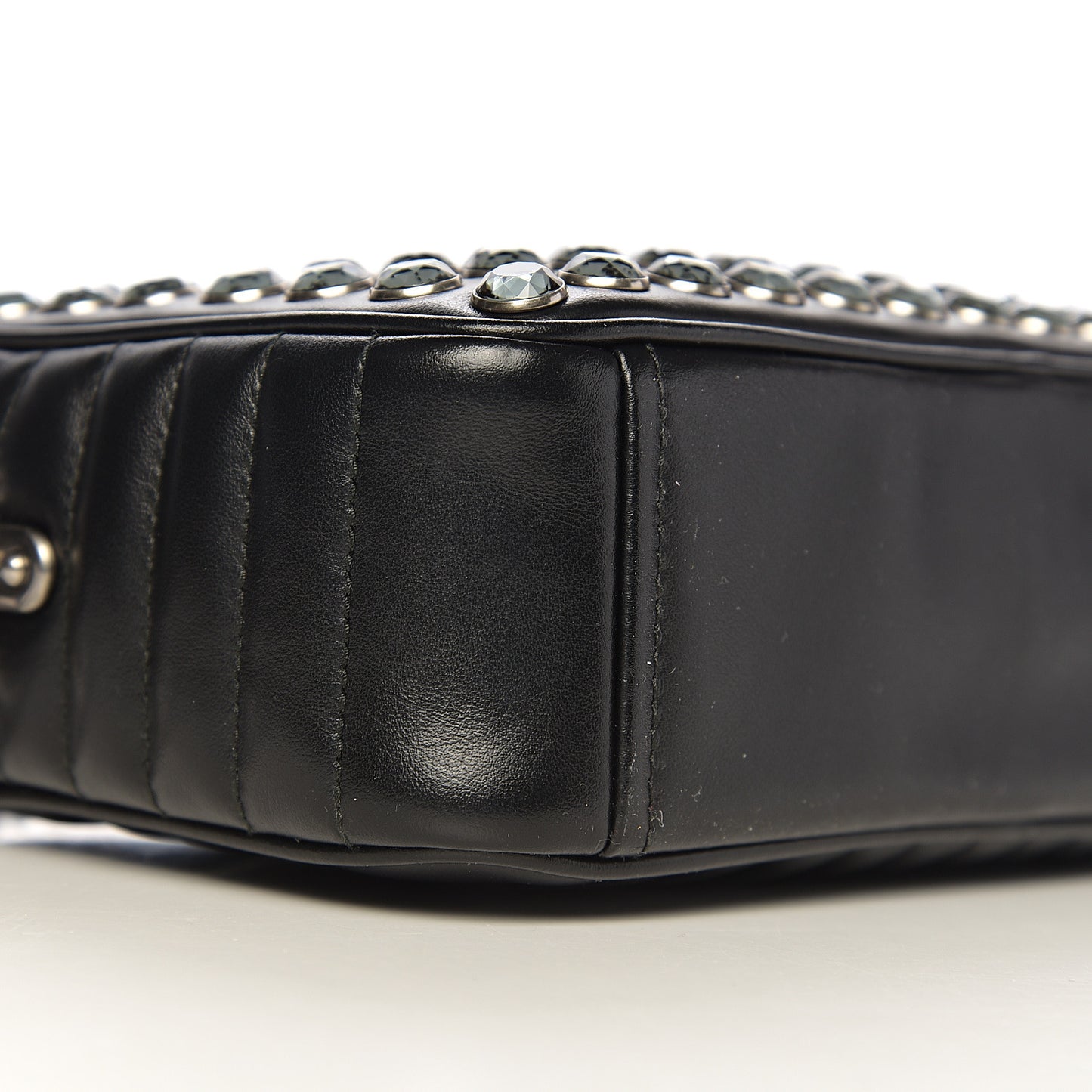 Nappa Impunture Diagramme Embellished Crossbody Bag Black
