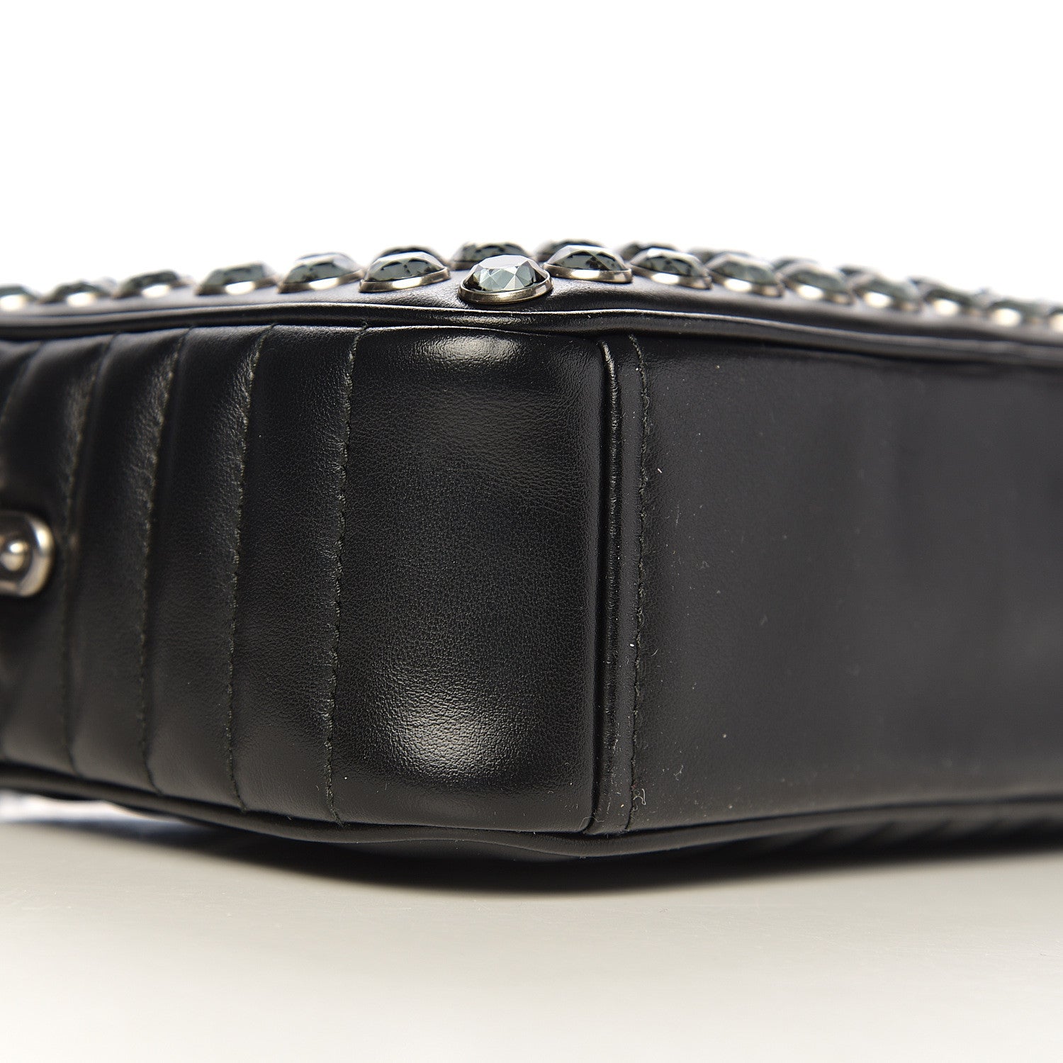 Prada Nappa Impunture Diagramme Embellished Crossbody Bag Black 7 of 9