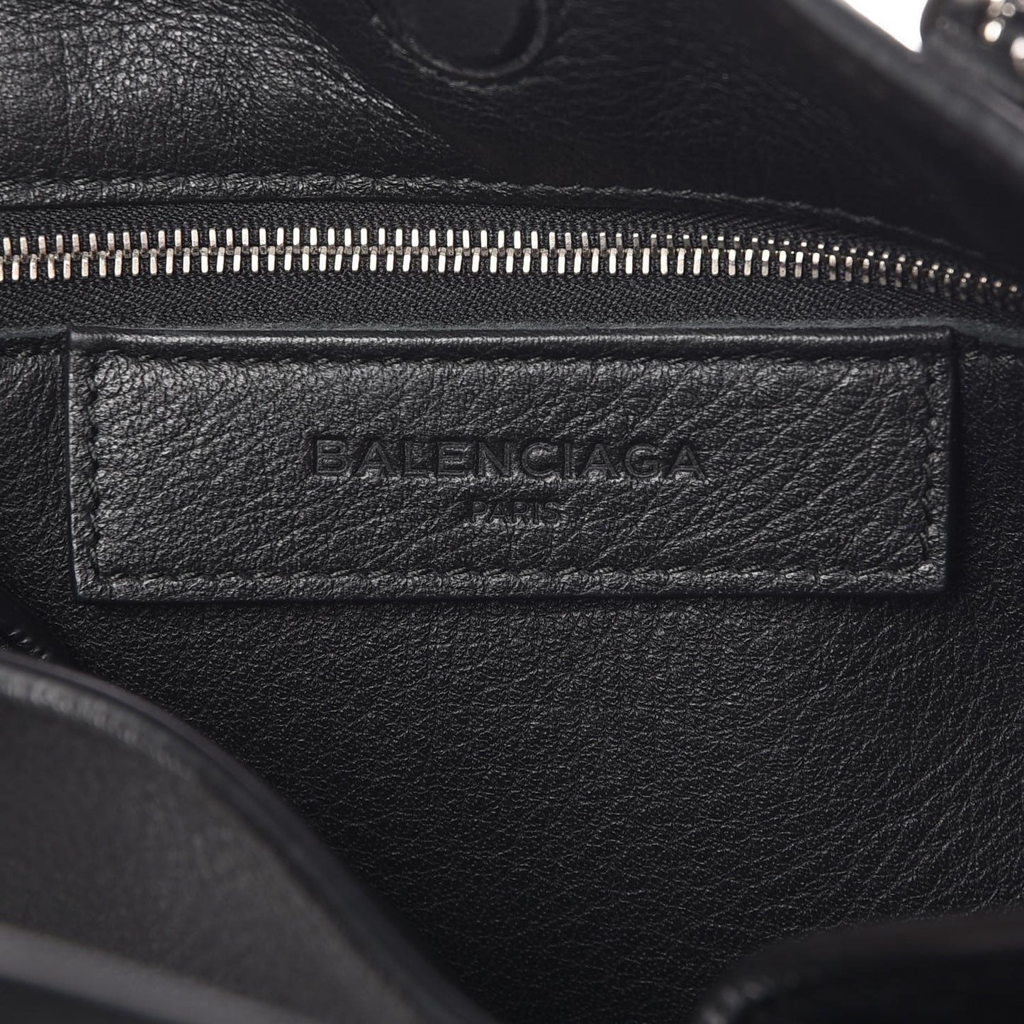 Grained Calfskin Papier Mini A4 Zip Around Tote Black