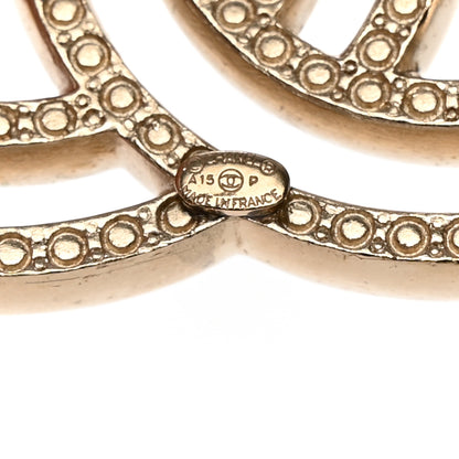 Chanel Crystal CC Brooch Light Gold 4 of 4