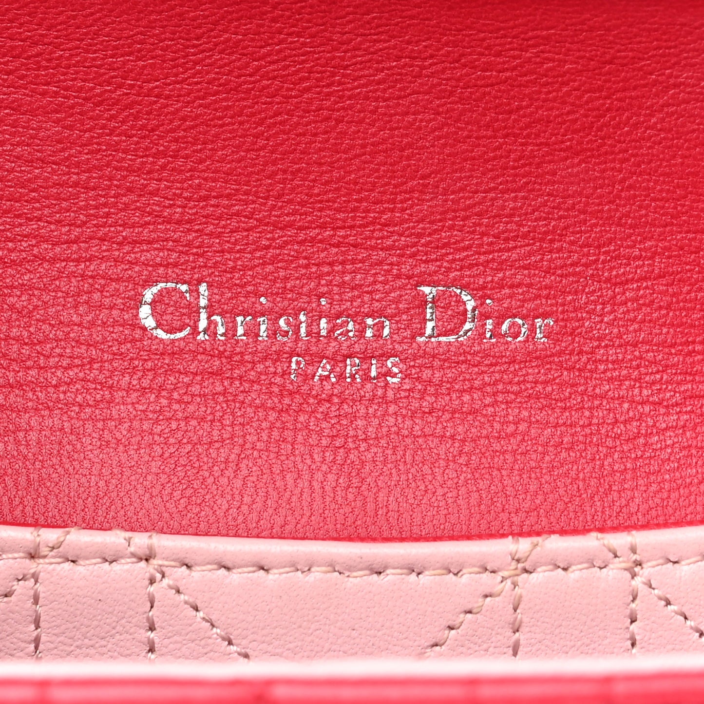 Lambskin Cannage Miss Dior Promenade Pouch Fuchsia
