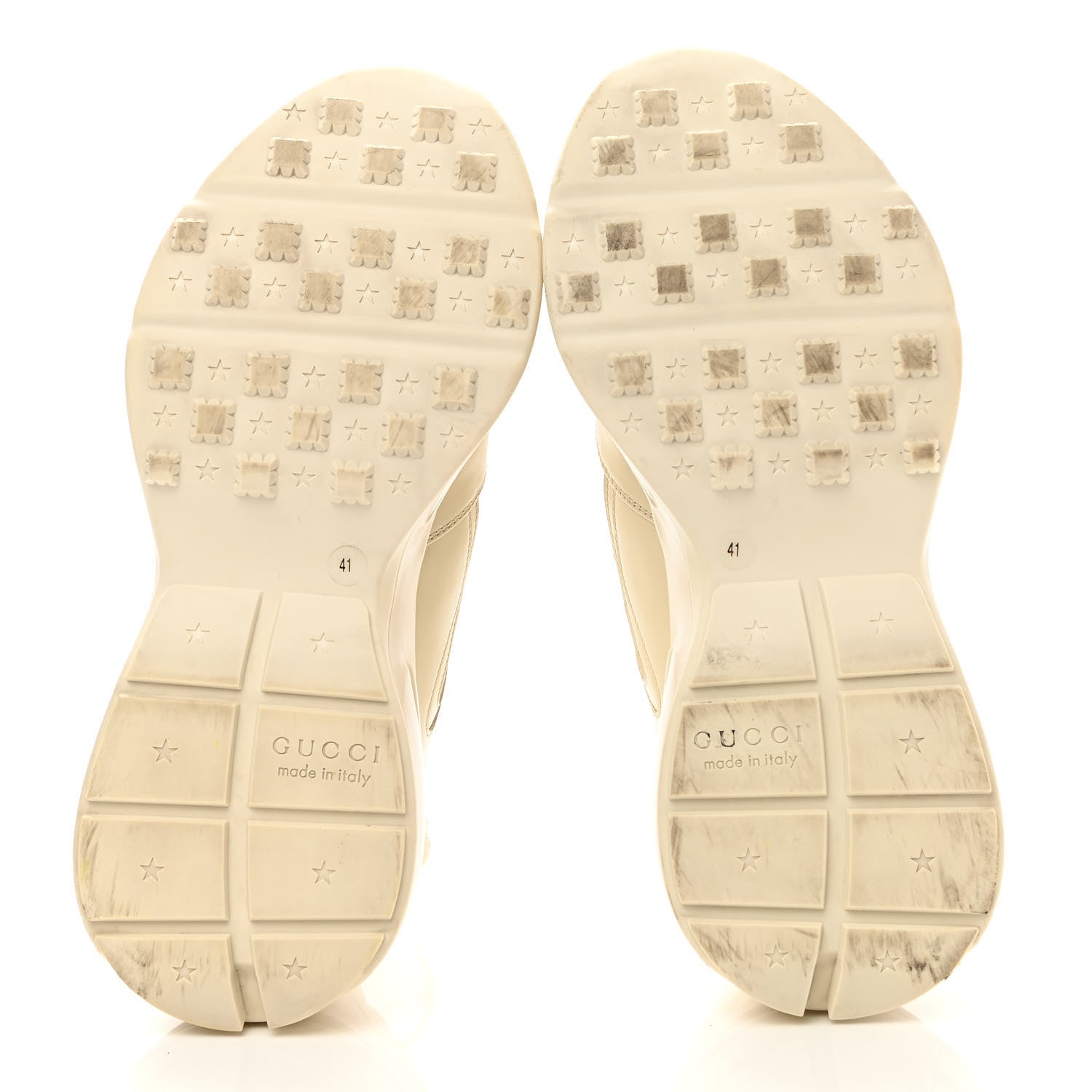 Gucci Calfskin Logo Womens Rhyton Sneakers 41 Ivory 5 of 11