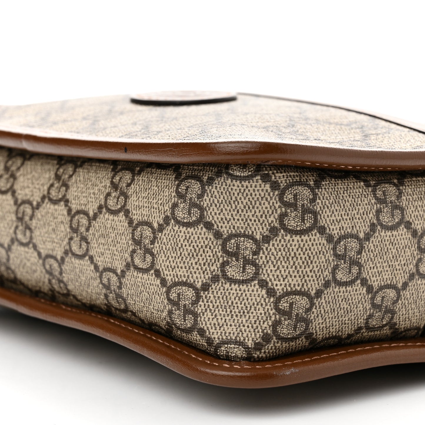 GG Supreme Monogram Azalea Calfskin Mini Retro Interlocking G Shoulder Bag Beige Ebony Brown Sugar