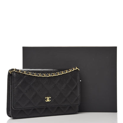 Chanel Caviar Quilted Wallet On Chain WOC Black 9 of 9