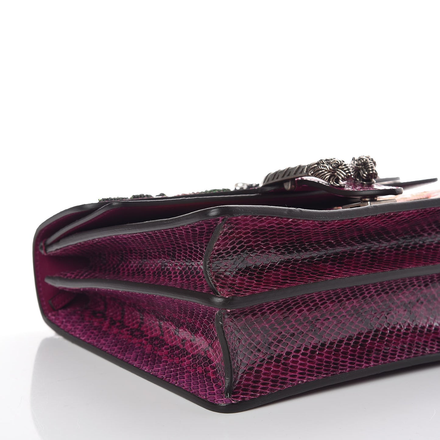 Elaphe Dragon Embroidered Medium Dionysus Shoulder Bag Violet Cyclamen Multicolor