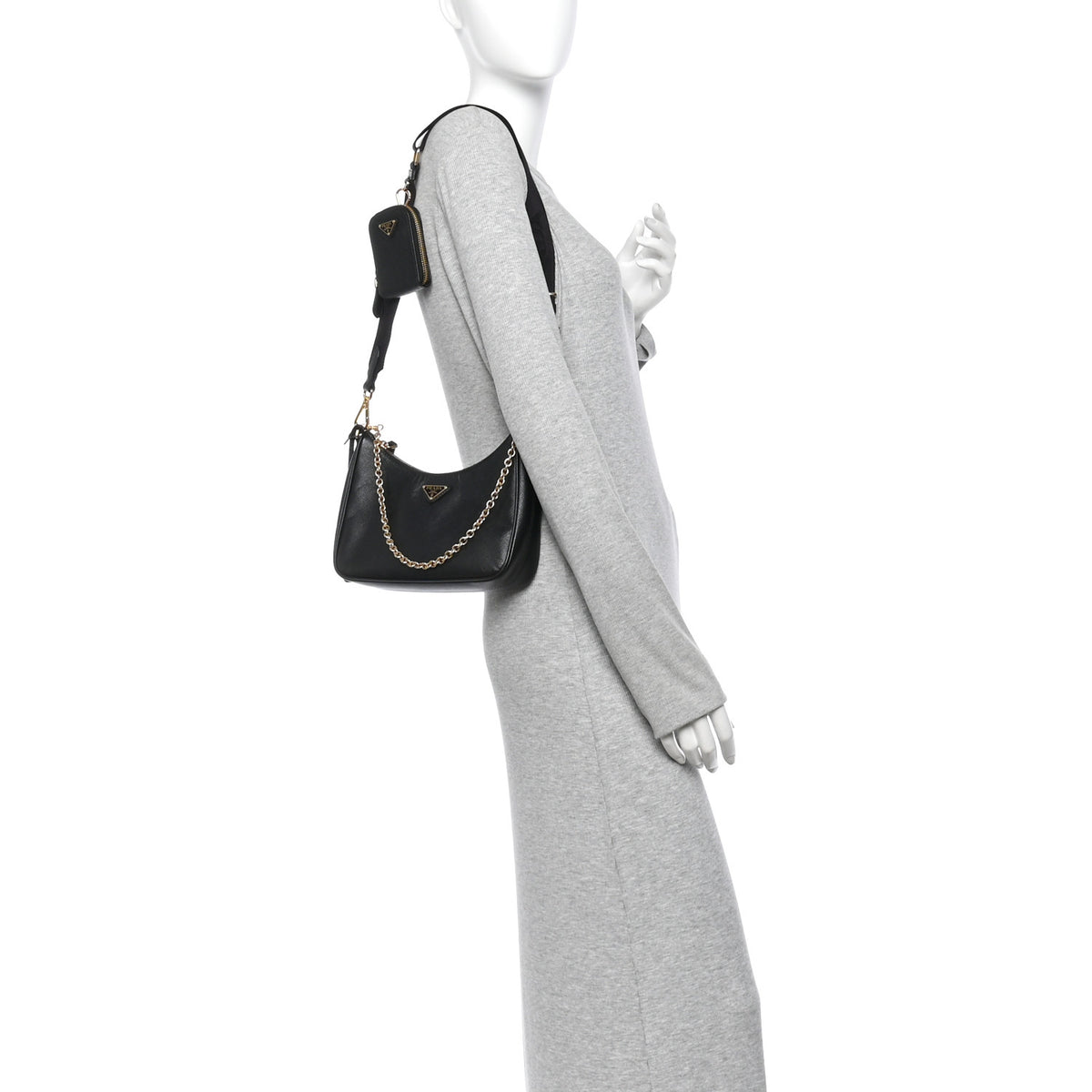 Prada Saffiano Lux Re-Edition 2005 Shoulder Bag Black 2 of 11