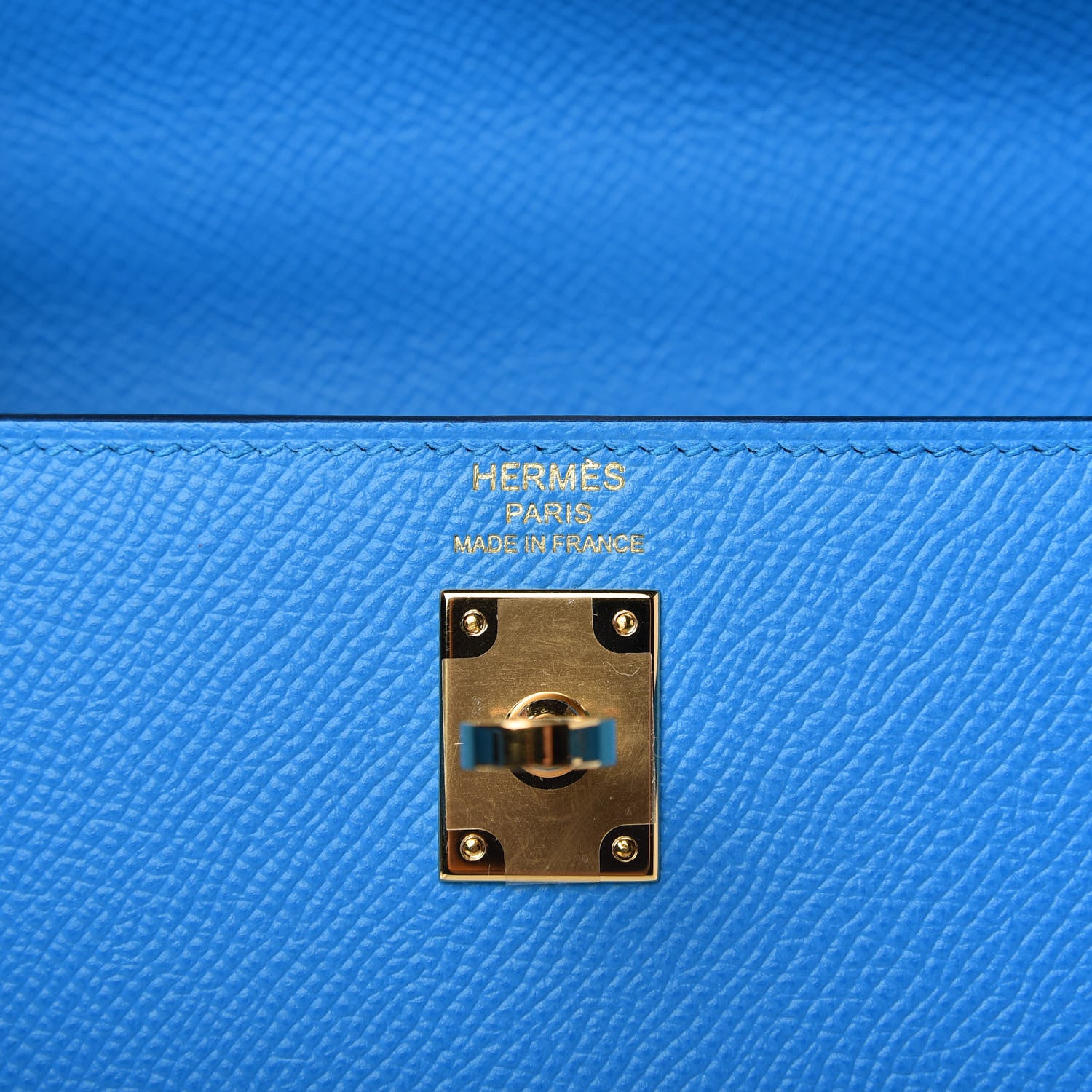 Hermes Epsom Kelly Sellier 25 Bleu Frida 8 of 11