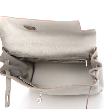Hermes Taurillon Clemence Kelly Retourne 32 Gris Perle 5 of 11