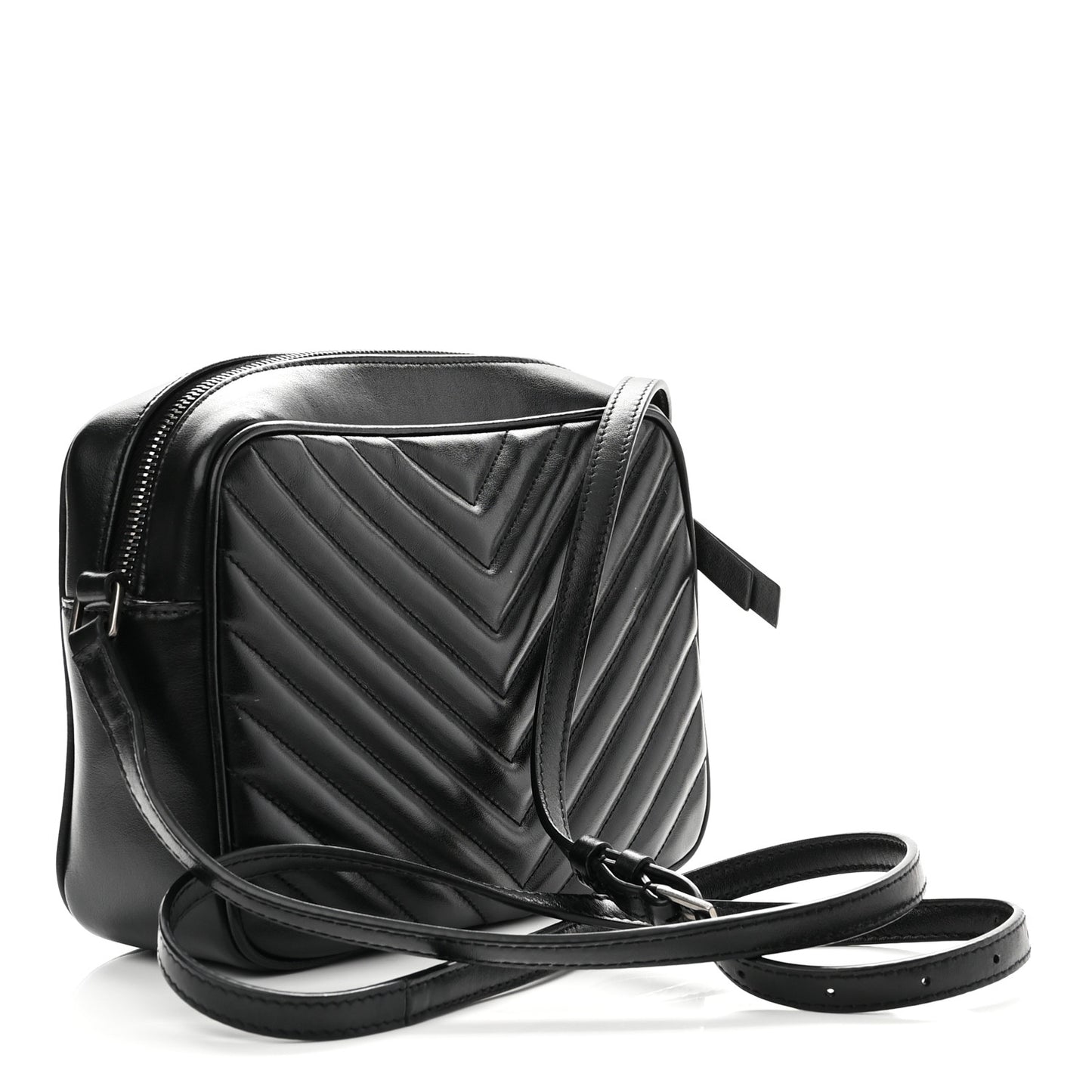 Calfskin Matelasse Monogram Lou Camera Bag Black
