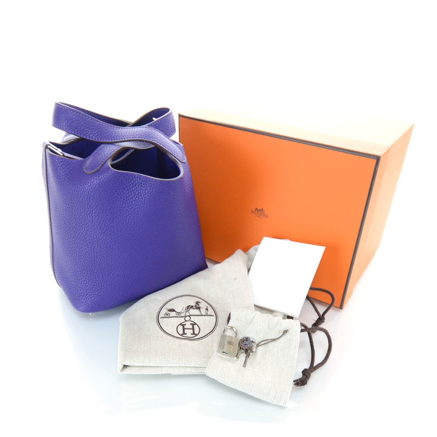 Hermes Taurillon Clemence Picotin PM Iris 3 of 8
