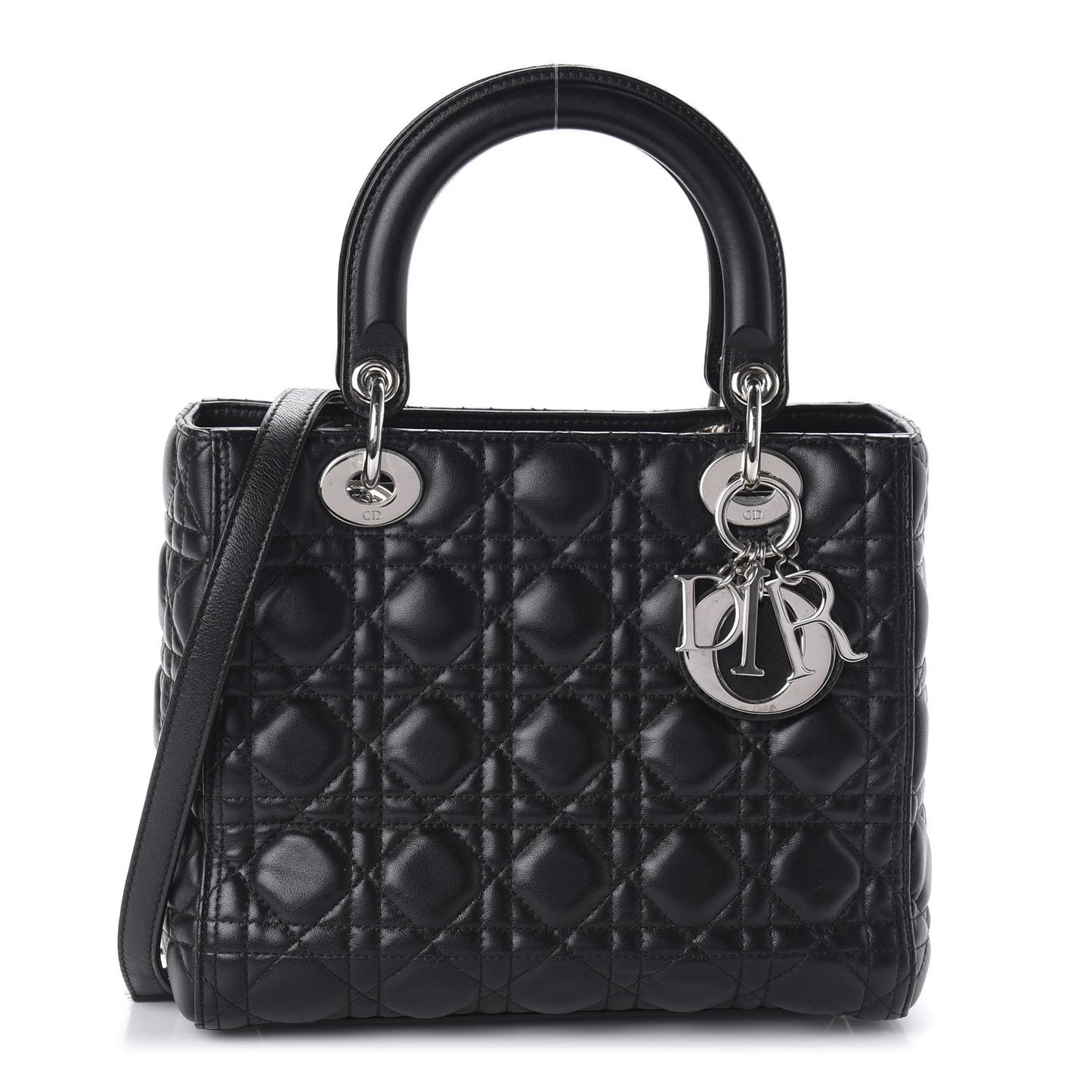 Lambskin Cannage Medium Lady Dior Black