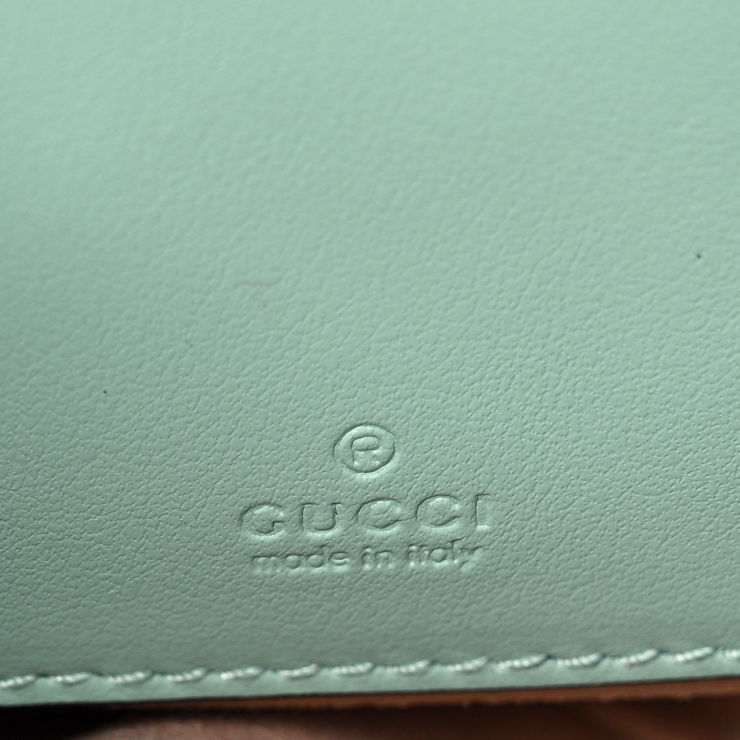Calfskin Matelasse Mini GG Marmont Crossbody Bag Water Green