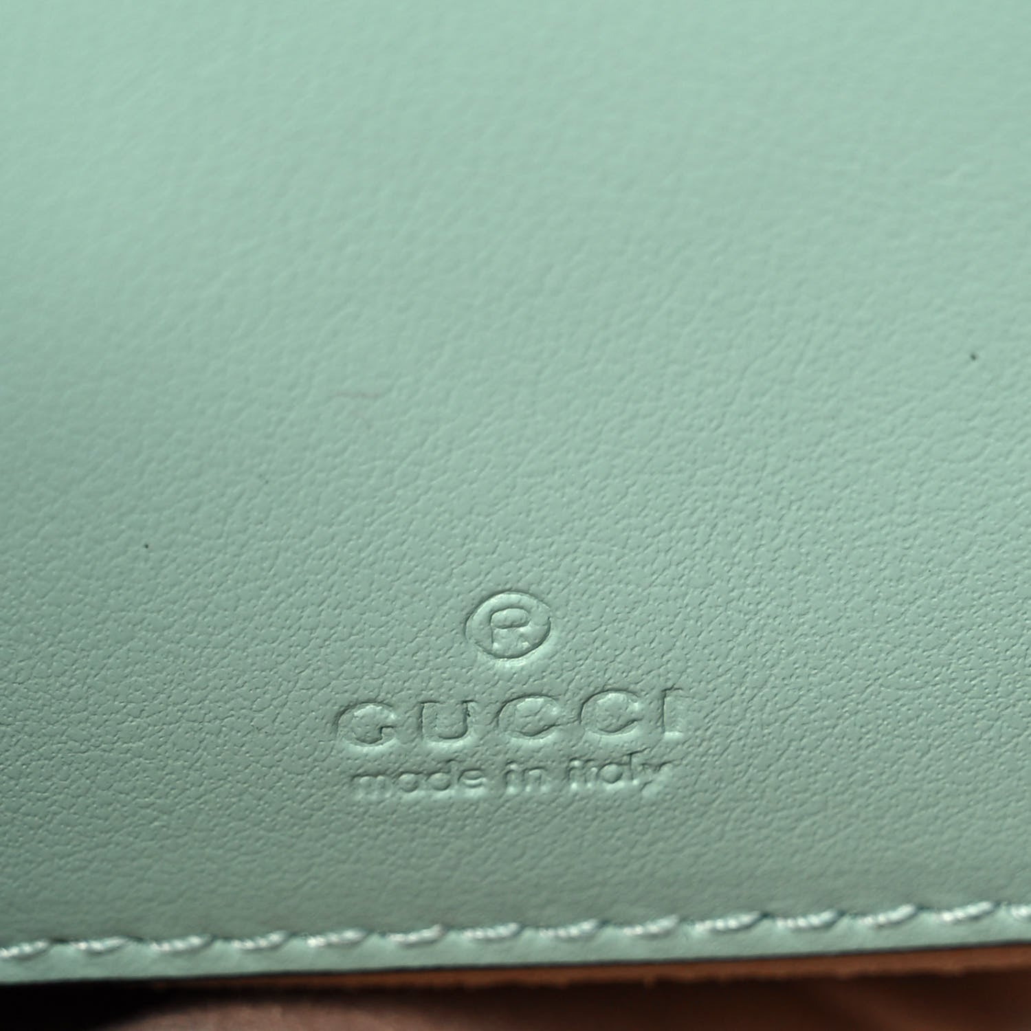 Gucci Calfskin Matelasse Mini GG Marmont Crossbody Bag Water Green 6 of 9